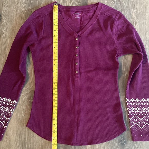 Eddie Bauer waffle knit Henley thermal - Picture 3 of 6